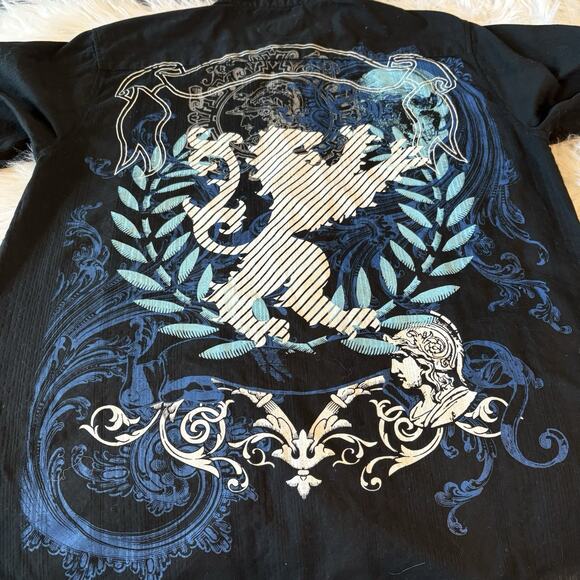 Vintage Eighty Eight Button Long Sleeve Shirt Griffin Grunge Goth Y2K Mens XL - Picture 6 of 9